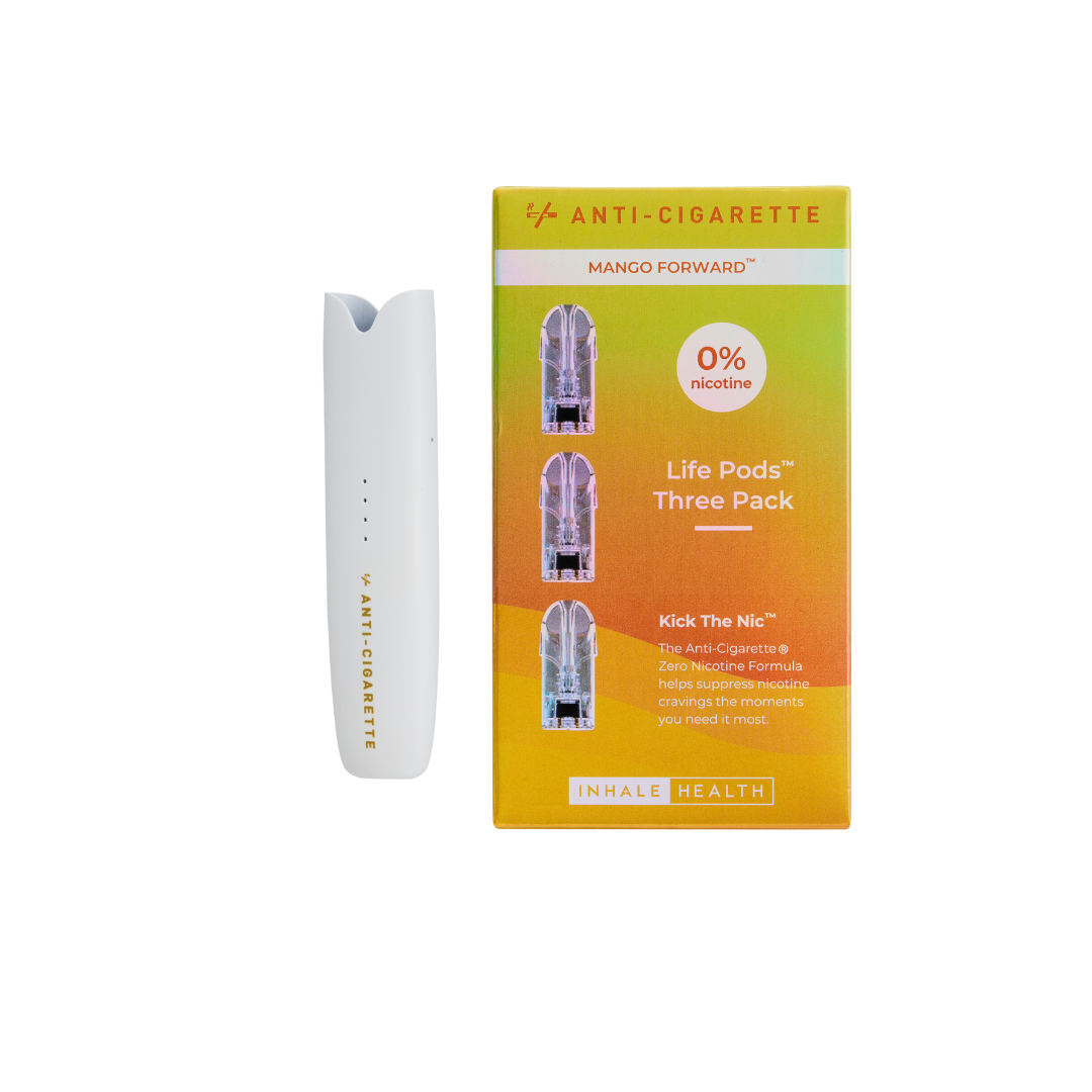 Starter Kit Lite: Anti-Cigarette® Rechargeable Device + One Pack Life Pods™ (3 Pods) Mango Forward™